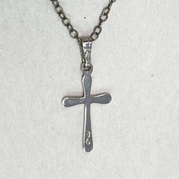Sterling Silver Cross Necklace Stamped 925 Christianity Spiritual Religion - Picture 4 of 7